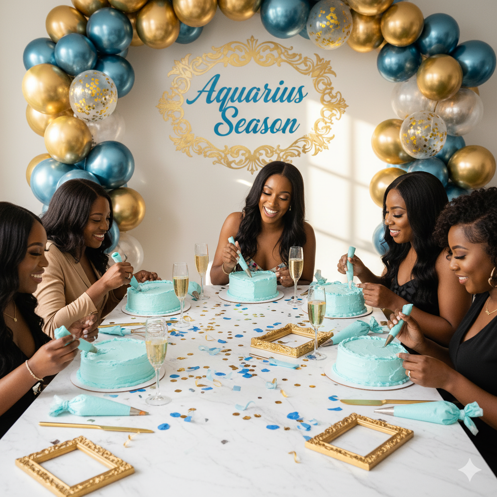 aquarius season cake & sip tickets